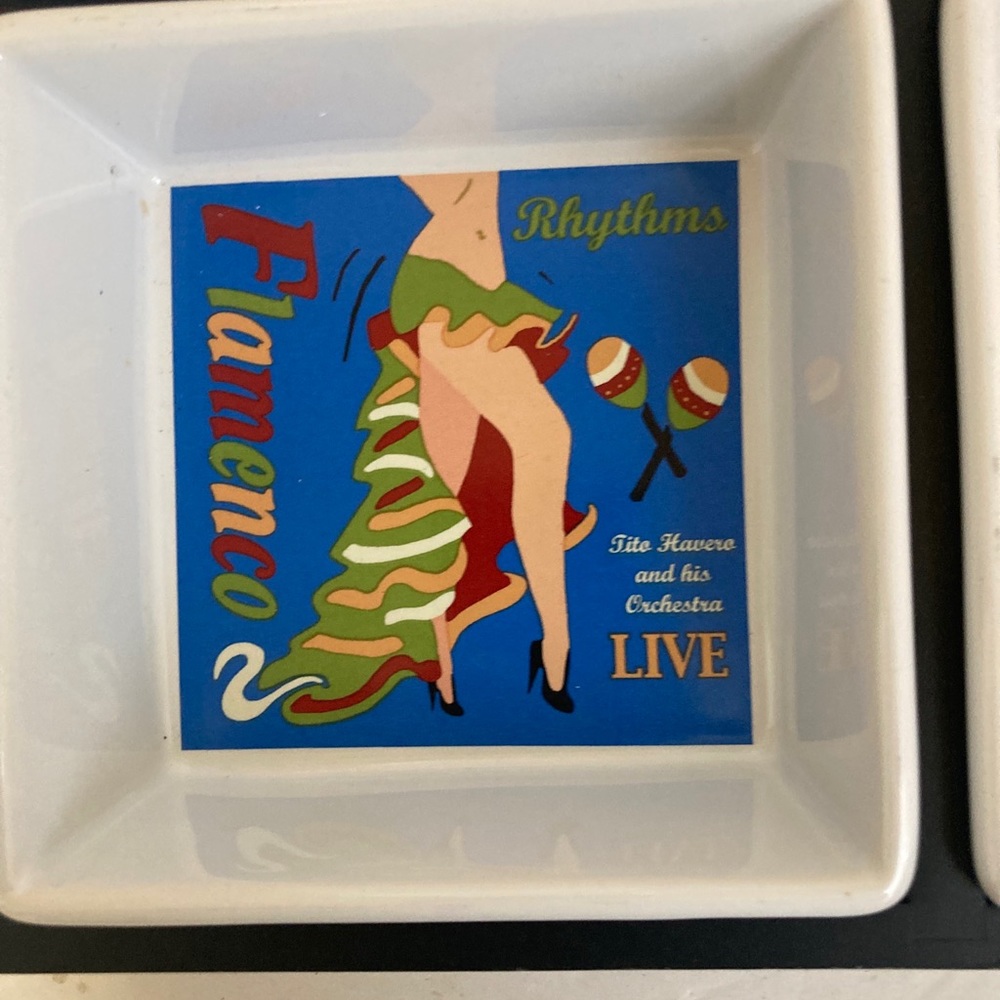 Pottery Barn The Dance Wood Tray Serving Set Latin Dance Party Theme Snacks Dips - Picture 7 of 8